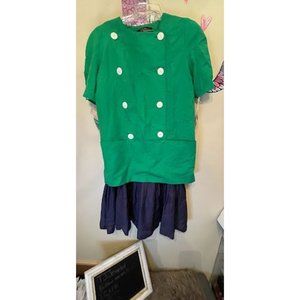Women's Vintage Uniform Style Skirt Set